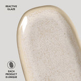 SHALLOW OVAL PLATTER ORGANIC STONEWARE Ø 6.5x3.15" LATTE