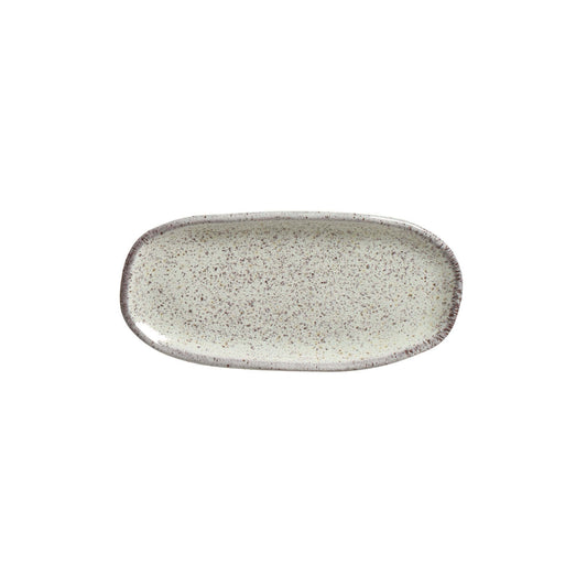 SHALLOW OVAL PLATTER ORGANIC STONEWARE Ø 6.5x3.15" PISTACHE