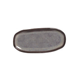 SHALLOW OVAL PLATTER ORGANIC STONEWARE Ø 6.5x3.15" TOURMALINE