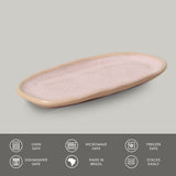 SHALLOW OVAL PLATTER ORGANIC STONEWARE Ø 6.5x3.15" LITCHI