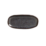 SHALLOW OVAL PLATTER ORGANIC STONEWARE Ø 6.5x3.15" TITANIUM