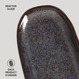 SHALLOW OVAL PLATTER ORGANIC STONEWARE Ø 6.5x3.15" TITANIUM