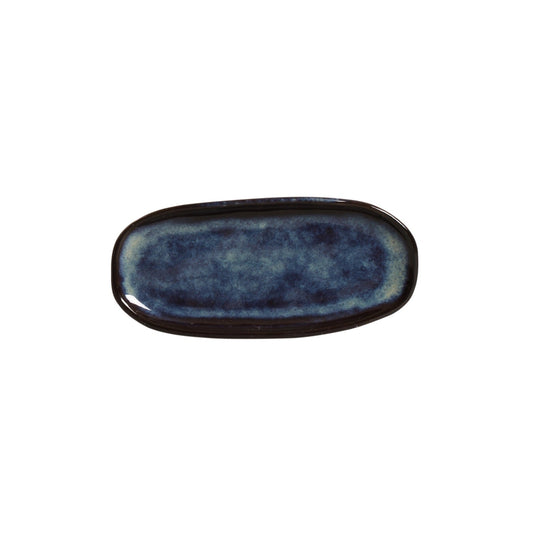 SHALLOW OVAL PLATTER ORGANIC STONEWARE Ø 6.5x3.15" DENIM