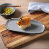 SHALLOW OVAL PLATTER ORGANIC STONEWARE Ø 6.5x3.15" DUST