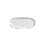 SHALLOW OVAL PLATTER ORGANIC STONEWARE Ø 6.5x3.15" NEW WHITE