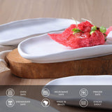 SHALLOW OVAL PLATTER ORGANIC STONEWARE Ø 6.5x3.15" NEW WHITE