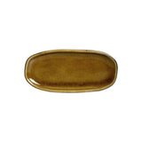 SHALLOW OVAL PLATTER ORGANIC STONEWARE Ø 6.5x3.15" AMBER
