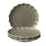 Bloomhouse Dinner Plates Set of 4, 10.75 Inch Stoneware Plates, Reactive Glaze, 2-Time Oprah's Favorite Things, Dishwasher & Microwave Safe, Grey
