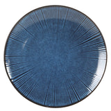 Gibson Elite Midnight Luna Plates and Bowls Sets, 12-Piece Stoneware Dinnerware Sets, Reactive Glaze Dish Set - Blue
