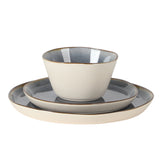 Gibson Elite Algeria River Plates and Bowls Sets, 12-Piece Stoneware Dinnerware Sets, Reactive Glaze Dish Set