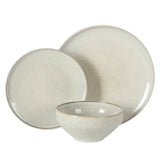 Gibson Elite White Sands Plates and Bowls Sets, 12-Piece Stoneware Dinnerware Sets, Reactive Glaze Dish Set, Service for 4