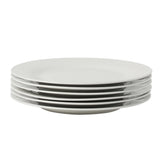 Gibson Home Great Essentials 6-Piece Dinner Plate Set, 10.5 Inch Fine Ceramic Round Plates, Microwave and Dishwasher Safe, White