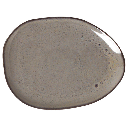 OVAL DINNER PLATE ORGANIC STONEWARE Ø 12.2" TOURMALINE