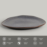 OVAL DINNER PLATE ORGANIC STONEWARE Ø 12.2" TITANIUM