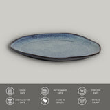 OVAL DINNER PLATE ORGANIC STONEWARE Ø 12.2" DENIM