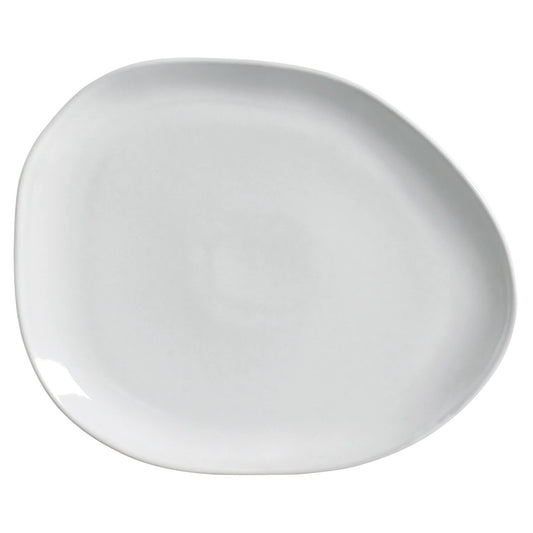 OVAL DINNER PLATE ORGANIC STONEWARE Ø 12.2" NEW WHITE