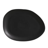 OVAL DINNER PLATE ORGANIC STONEWARE Ø 12.2" MATTE BLACK