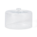 Martha Stewart Watercrest Glass Cake Stand with Dome, 10.2 Inch Clear Footed Pedestal Cake Stand with Glass Lid Cover, Handmade Glassware