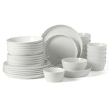 Martha Stewart Plates and Bowls Sets, 30-Piece Porcelain Dinnerware Set for 6, Dinner Plates, Dessert Plates, Pasta Bowls, Cereal & Fruit Bowls