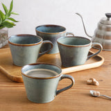 Gibson Elite Coffee Mugs Set of 4, 22 oz Large Blue Stoneware Cups, Reactive Glaze, Chip Resistant, Dishwasher, Oven & Microwave Safe