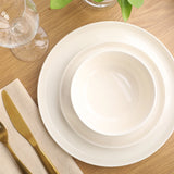 Gibson Home Serenity 16 Piece Modern Porcelain Dinnerware Set for 4, Plates and Bowls Set, Dinner Plates, Salad Plates, Cereal Bowls