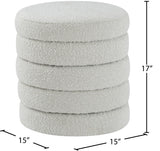 Aphia Boucle Fabric Upholstered Stool
