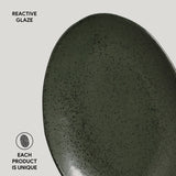 OVAL DESSERT PLATE ORGANIC STONEWARE Ø 8.86" GREENERY