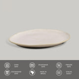 OVAL DESSERT PLATE ORGANIC STONEWARE Ø 8.86" LATTE