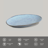 OVAL DESSERT PLATE ORGANIC STONEWARE Ø 8.86" BREEZE