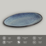 OVAL DESSERT PLATE ORGANIC STONEWARE Ø 8.86" DENIM