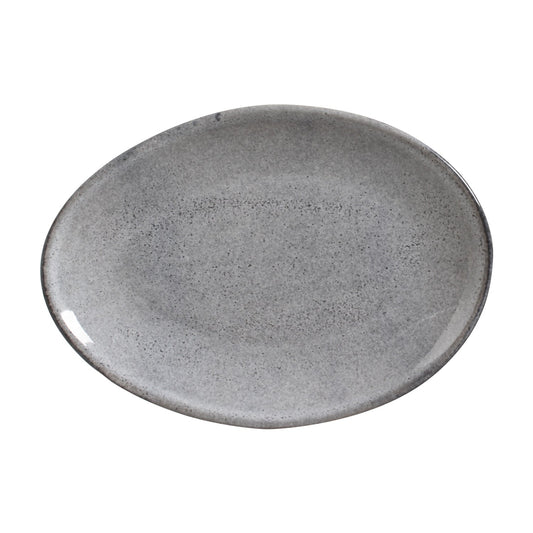 OVAL DESSERT PLATE ORGANIC STONEWARE Ø 8.86" DUST