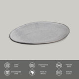 OVAL DESSERT PLATE ORGANIC STONEWARE Ø 8.86" DUST