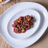 OVAL DESSERT PLATE ORGANIC STONEWARE Ø 8.86" NEW WHITE