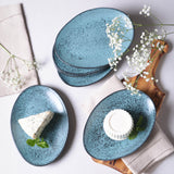 OVAL DESSERT PLATE ORGANIC STONEWARE Ø 8.86" NIGHT SKY