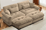 CLOUDIES 94" Loveseat with 2 Ottomans