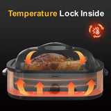 14-Quart Electric Roaster Oven with Self-Basting Lid