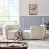 Hilton Boucle Fabric Chaise Lounge - Stylish Contemporary Seating for Cozy Living Spaces