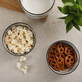 Peanuts Snoopy Cereal Bowls, Set of 4, 4.5-Inch Porcelain Snack Bowls for Ice Cream and Dessert, Sunday Comic Strip Design with Snoopy and Woodstock