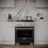 ZLINE 36" Gas Range, Convection Gas Oven, Stainless Steel,Matte Black SGR-BLM-36