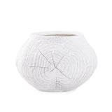 Faux Bois Round Bowl in a White Washed Polyresin