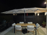 PURPLE LEAF Double-Sided Market Umbrella with Light Large Patio Umbrellas with Base