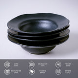 DEEP RIM PLATE STONEWARE Ø 7.48x2.17" MATTE BLACK