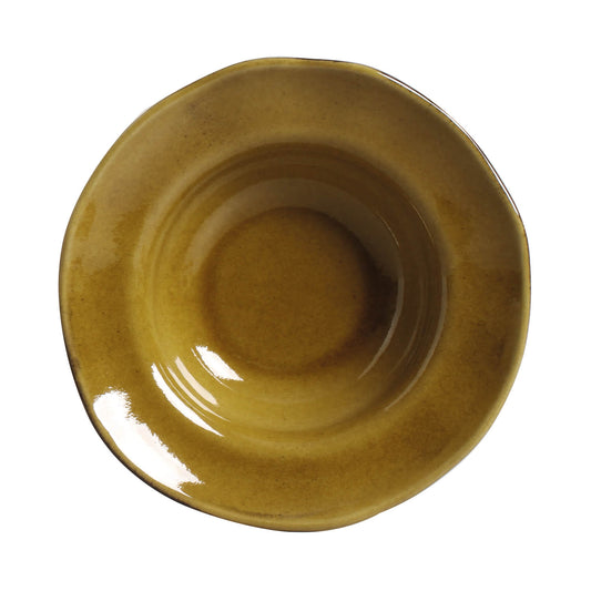 DEEP RIM PLATE STONEWARE Ø 7.48x2.17" AMBER