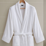 Essential Shawl Collar Cotton Terry Bath Robe, White