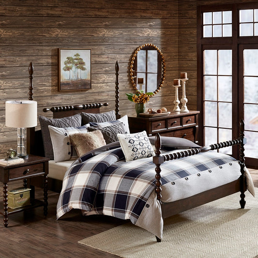 Cabin Plaid Comforter/Duvet Cover Set with Removable Insert