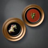 BergHOFF GEM 3pc Porcelain Plate Set, Black and Gold