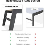 PURPLE LEAF Outdoor Aluminum Chaise Lounge with Wheels and Side Table for Outdoor Backyard Poolside