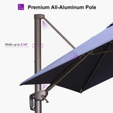 PURPLE LEAF Patio Cantilever Umbrella with Aluminum Offset Hanging for Pool Garden Deck