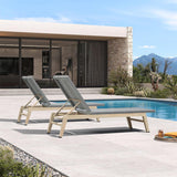 PURPLE LEAF Pool Oversized Lounge Chairs Rattan Aluminium Patio Chaise Lounge Outdoor Adjustable Recliner Finish Loungers Woven PE Sun Chairs for Poolside Deck Beach