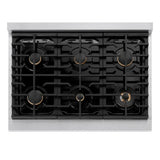 ZLINE 36 " Gas Range with Convection Oven Stainless Steel, Champagne Bronze , SGRSZ-36-CB